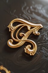 Poster - A shiny gold letter A set against a dark, matte black background