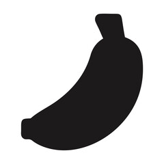 Wall Mural - black and white silhouette of a single banana. vector illustration