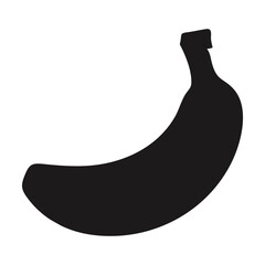 Wall Mural - black and white silhouette of a single banana. vector illustration