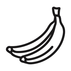 Wall Mural - black and white line drawing of two bananas. vector illustration