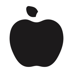 Wall Mural - black and white apple silhouette. vector illustration
