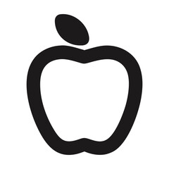 Wall Mural - black and white apple icon illustration. vector illustration