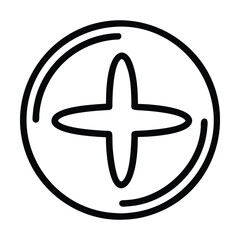 Poster - Simple black and white plus sign icon in circle. Vector illustration