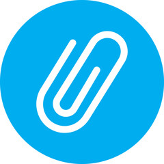 Poster - Link icon. Attached blue link file, paperclip illustration isolated on transparent background. Internal web page URL icon, attachment document. Office paper clip symbol. Chain thick line vector sign.