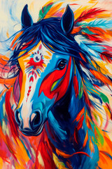 Naklejka na meble Buntes Pferdeportrait voller Leben