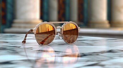 Elegant Sunglasses on Marble