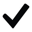 © BraveSpirit - Black checkmark icon on white background. Vector illustration