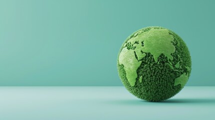 Poster - an artistic representation of a green globe, symbolizing environmental protection and sustainability
