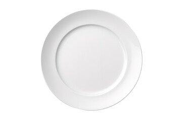 A Pristine White Plate Awaits Its Culinary Destination on a White or Clear Surface PNG Transparent Background.