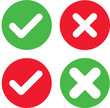 © KingKongThePitbull - Check box icon with right and wrong buttons and yes or no checkmark icons in green tick box and red cross