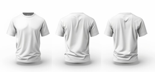 Wall Mural - White Short-Sleeved Crew Neck T-Shirt Mockup