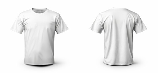 Wall Mural - White T-shirt Mockup, Front and Back View