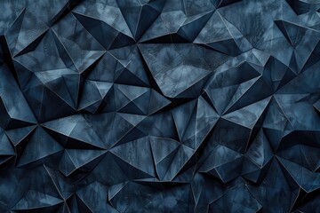 Poster - Close-up shot of a blue wall with triangular shapes and patterns