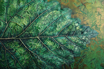 Wall Mural - Generative ai on theme of beautiful texture leaf from tree for design natural abstract background