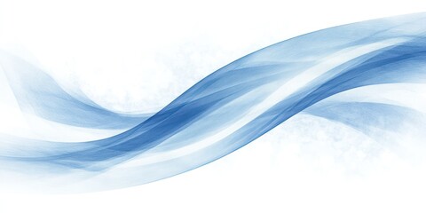 Poster - Smooth blue waves intertwine elegantly against a gentle white backdrop