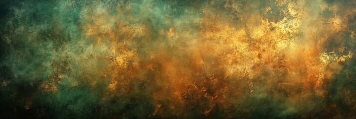 Aufkleber - colorful abstract artwork featuring dynamic orange and green textures blending harmoniously