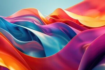 Canvas Print - A close-up shot of colorful fabric against a bright blue sky