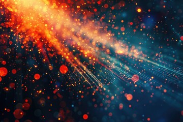 Poster - A blurred image of a vibrant background with shades of orange and blue
