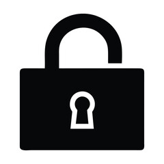 Aufkleber - Black and white padlock icon. Vector illustration