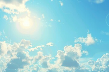 Aufkleber - A plane flying through a cloudy blue sky