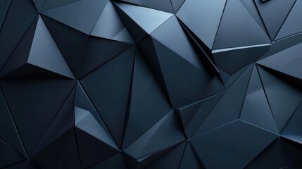 Poster - A close-up view of a wall covered with black geometric shapes, great for abstract art and design concepts