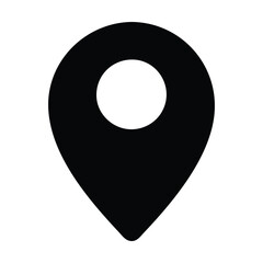Poster - Black and white location pin icon. Vector illustration