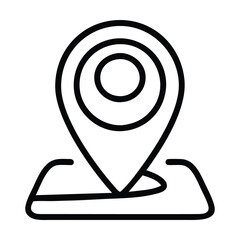 Poster - Line art illustration of a location pin on a map. Vector illustration