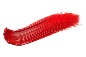 red line stroke of paint isolated on white