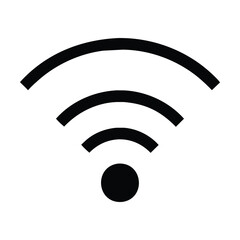 Poster - Black and white wifi symbol on white background. Vector illustration