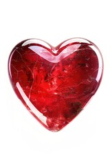 Aufkleber - A red heart shaped object on a white surface, suitable for various uses such as Valentine's Day decorations or design elements