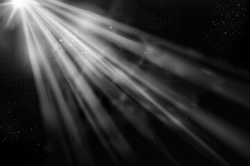 Poster - A photograph of a bright sunbeam, captured in black and white