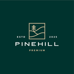 Wall Mural - pine hill logo vector icon illustration