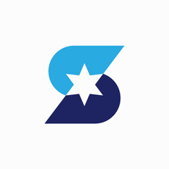 Wall Mural - s letter star logo vector icon illustration