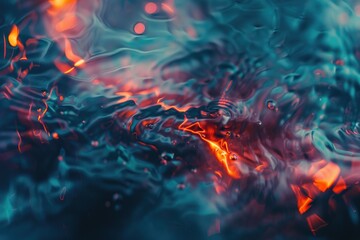 Poster - A close-up shot of the surface of both fire and water, creating a dramatic visual effect