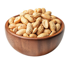 Wall Mural - Salted peanuts in a wooden bowl 