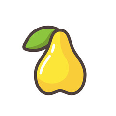 Wall Mural - pear stylized vector icon with black outline. best for web, print, advertising, logo creating and br