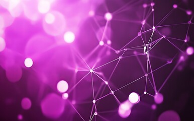 Poster - In this complex visualization of big data, polygonal shapes connect dots and lines on an abstract background with molecules technology.