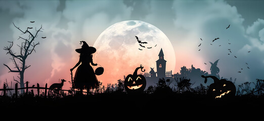 Wall Mural - Silhouette Halloween
