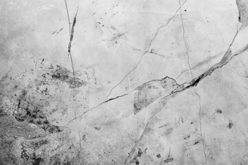 Poster - A worn-out wall with cracks and imperfections, photographed in black and white