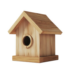 Wall Mural - A wooden birdhouse on transparent background