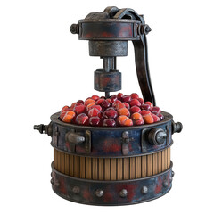 Wall Mural - A vintage fruit press on transparent background