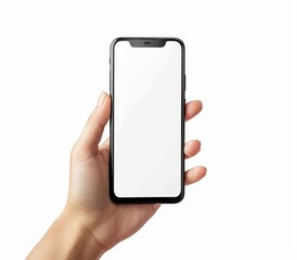 Poster - Hand Holding a Smartphone with Blank White Screen