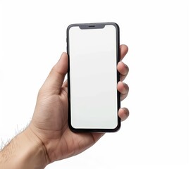 Aufkleber - Hand Holding a Smartphone with Blank White Screen