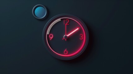 Aufkleber - A simple clock with a bright red indicator