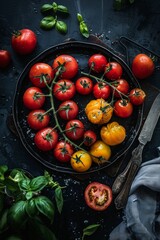 Wall Mural - Different sorts and colors of tomatoes