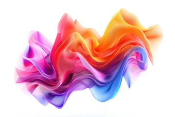 Poster - A vibrant textile wave on a white background, suitable for designs or decoration