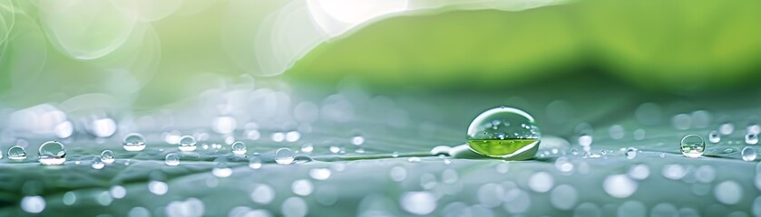 Aufkleber - extreme macro photograph of a lotus leaf surface, superhydrophobic nanostructures visible, water dro