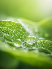 Aufkleber - extreme macro photograph of a lotus leaf surface, superhydrophobic nanostructures visible, water dro