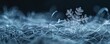 © Achirawee - Extreme macro shot of a snowflake on dark background, intricate crystalline structure visible, shallow depth of field highlighting central pattern, shot on professional DSLR camera,