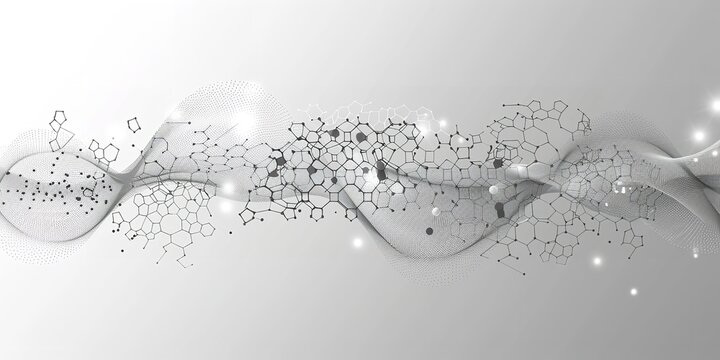 Wave curve and imaginative animation film of an abstract backdrop generated programmatically for technological and scientific research, Generative AI.
